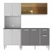 Armário de Cozinha Compacta com Balcão para Pia Siena Multimóveis MP2217 Branco/Lacca Fumê