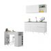 Armário de Cozinha Compacta com Bancada Americana Veneza Multimóveis MP2200 Branco