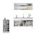 Armário de Cozinha Compacta com Bancada Americana Veneza Multimóveis MP2200 Branco