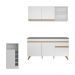 Armário de Cozinha Compacta com Bancada Americana Veneza Multimóveis MP2200 Branco/Dourado