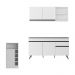 Armário de Cozinha Compacta com Bancada Americana Veneza Multimóveis MP2200 Branco/Preto