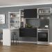 Armário de Cozinha Compacta com Mesa Dobrável Sofia Multimóveis V2007 Branco/Preto