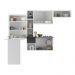 Armário de Cozinha Compacta com Mesa Dobrável Sofia Multimóveis V2007 Branco/Preto
