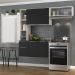 Armário de Cozinha Compacta com Mesa Dobrável Sofia Multimóveis V2007 Branco/Preto