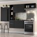 Armário de Cozinha Compacta com Mesa Dobrável Sofia Multimóveis V2007 Preto