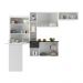 Armário de Cozinha Compacta com Mesa Dobrável Sofia Multimóveis V2008 Branco/Preto