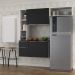 Armário de Cozinha Compacta com Mesa Dobrável Sofia Multimóveis V2008 Branco/Preto