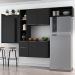 Armário de Cozinha Compacta com Mesa Dobrável Sofia Multimóveis V2008 Preto