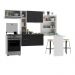 Armário de Cozinha Compacta com Mesa Dobrável Sofia Multimóveis V2009 Branco/Preto