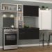 Armário de Cozinha Compacta com Mesa Dobrável Sofia Multimóveis V2009 Branco/Preto