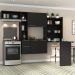 Armário de Cozinha Compacta com Mesa Dobrável Sofia Multimóveis V2009 Preto