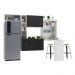Armário de Cozinha Compacta com Mesa Dobrável Sofia Multimóveis V2010 Branco/Preto