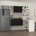 Armário de Cozinha Compacta com Mesa Dobrável Sofia Multimóveis V2010 Branco/Preto
