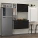 Armário de Cozinha Compacta com Mesa Dobrável Sofia Multimóveis V2010 Branco/Preto