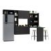 Armário de Cozinha Compacta com Mesa Dobrável Sofia Multimóveis V2010 Preto