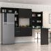 Armário de Cozinha Compacta com Mesa Dobrável Sofia Multimóveis V2010 Preto