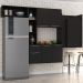 Armário de Cozinha Compacta com Mesa Dobrável Sofia Multimóveis V2010 Preto