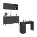 Armário de Cozinha Compacta com Mesa Gourmet Veneza Multimóveis MP2201 Preto