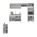 Armário de Cozinha Compacta com Mesa/Bancada Veneza Multimóveis MP2210 Branco