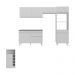 Armário de Cozinha Compacta com Mesa/Bancada Veneza Multimóveis MP2210 Branco