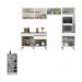 Armário de Cozinha Compacta com Mesa/Bancada Veneza Multimóveis MP2210 Branco/Dourado