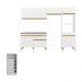 Armário de Cozinha Compacta com Mesa/Bancada Veneza Multimóveis MP2210 Branco/Dourado