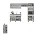 Armário de Cozinha Compacta com Mesa/Bancada Veneza Multimóveis MP2210 Branco/Preto
