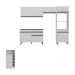 Armário de Cozinha Compacta com Mesa/Bancada Veneza Multimóveis MP2210 Branco/Preto