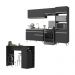 Armário de Cozinha Compacta com Mesa/Bancada Veneza Multimóveis MP2210 Preto/Branco