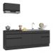 Armário de Cozinha Compacta com Rodapé Veneza Multimóveis MP2109.895 Preto