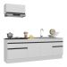 Armário de Cozinha Compacta com Rodapé Veneza Multimóveis MP2109.964 Branco/Preto