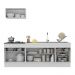 Armário de Cozinha Compacta com Rodapé Veneza Multimóveis MP2109.964 Branco/Preto