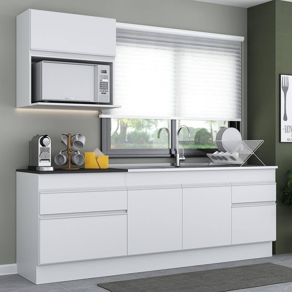 Armário de Cozinha Compacta com Rodapé Veneza Multimóveis MP2110.891 Branco