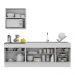 Armário de Cozinha Compacta com Rodapé Veneza Multimóveis MP2110.891 Branco