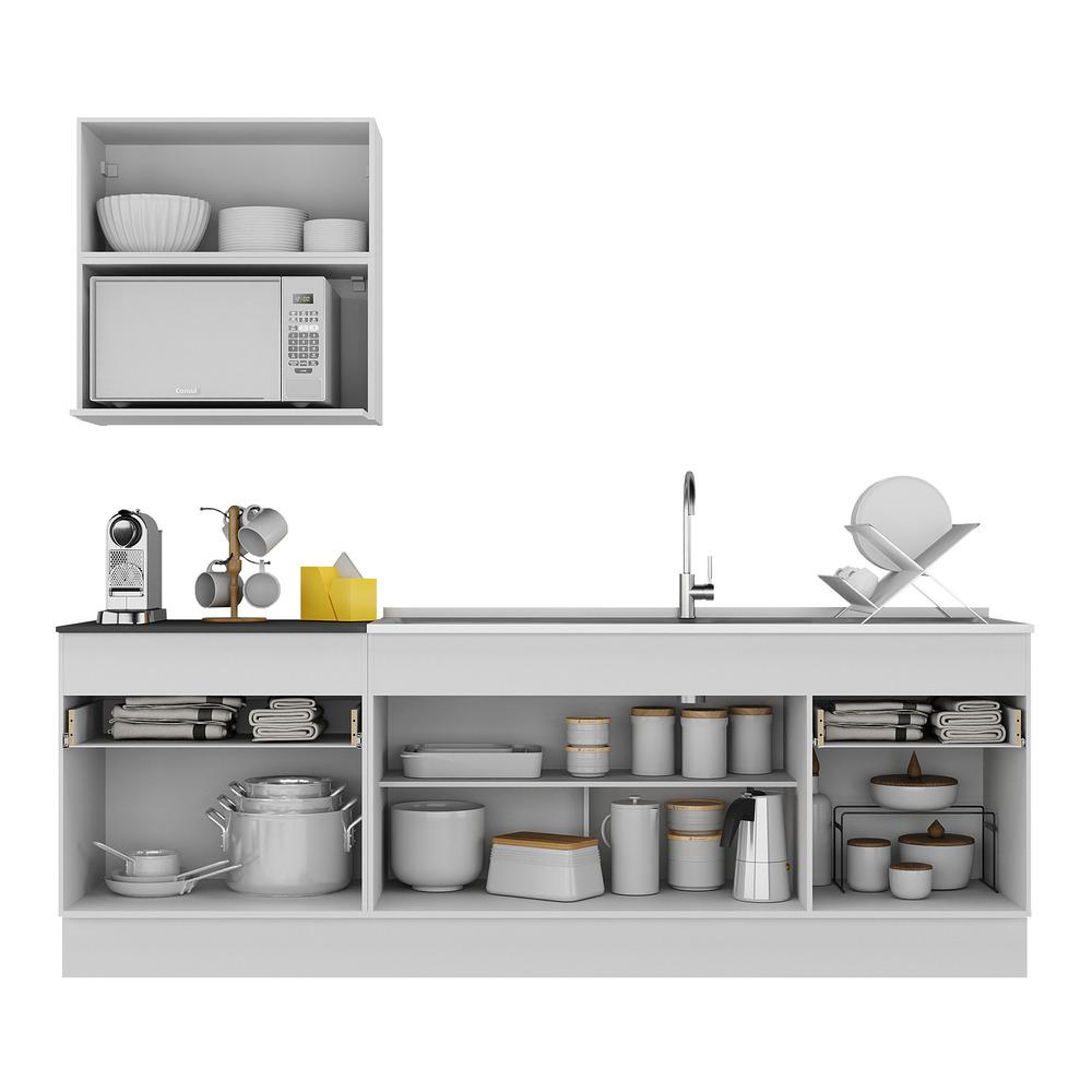 Armário de Cozinha Compacta com Rodapé Veneza Multimóveis MP2110.891 Branco