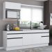 Armário de Cozinha Compacta com Rodapé Veneza Multimóveis MP2110.964 Branco/Preto