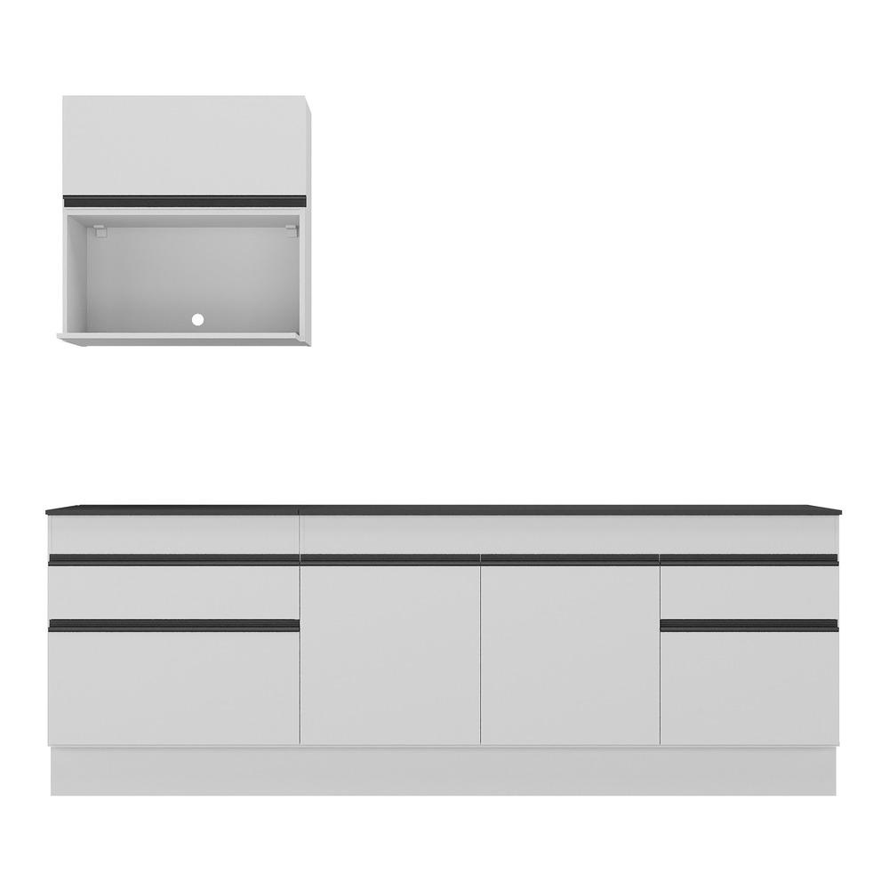 Armário de Cozinha Compacta com Rodapé Veneza Multimóveis MP2110.964 Branco/Preto