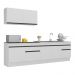 Armário de Cozinha Compacta com Rodapé Veneza Multimóveis MP2111.964 Branco/Preto