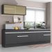 Armário de Cozinha Compacta com Rodapé Veneza Multimóveis MP2112.898 Preto/Branco