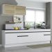 Armário de Cozinha Compacta com Rodapé Veneza Multimóveis MP2112.964 Branco/Preto