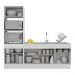 Armário de Cozinha Compacta com Rodapé Veneza Multimóveis MP2113.964 Branco/Preto