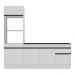 Armário de Cozinha Compacta com Rodapé Veneza Multimóveis MP2113.964 Branco/Preto