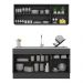 Armário de Cozinha Compacta com Rodapé Veneza Multimóveis MP2114.898 Preto/Branco