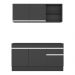 Armário de Cozinha Compacta com Rodapé Veneza Multimóveis MP2114.898 Preto/Branco