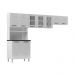 Armário de Cozinha Compacta de Aço 3 Peças para Micro-ondas com Vidros Multimóveis CR20350 Branco