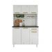 Armário de Cozinha Compacta de Aço com Balcão com Tampo 105cm Multimóveis CR20362 Branco