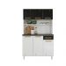 Armário de Cozinha Compacta de Aço com Balcão com Tampo 105cm Multimóveis CR20362 Branco/Preto