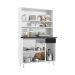Armário de Cozinha Compacta de Aço com Balcão com Tampo 105cm Multimóveis CR20362 Branco/Preto