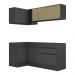 Armário de Cozinha Compacta de Canto com Rodapé Veneza Multimóveis MP2091.895 Preto