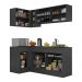 Armário de Cozinha Compacta de Canto com Rodapé Veneza Multimóveis MP2091.898 Preto/Branco